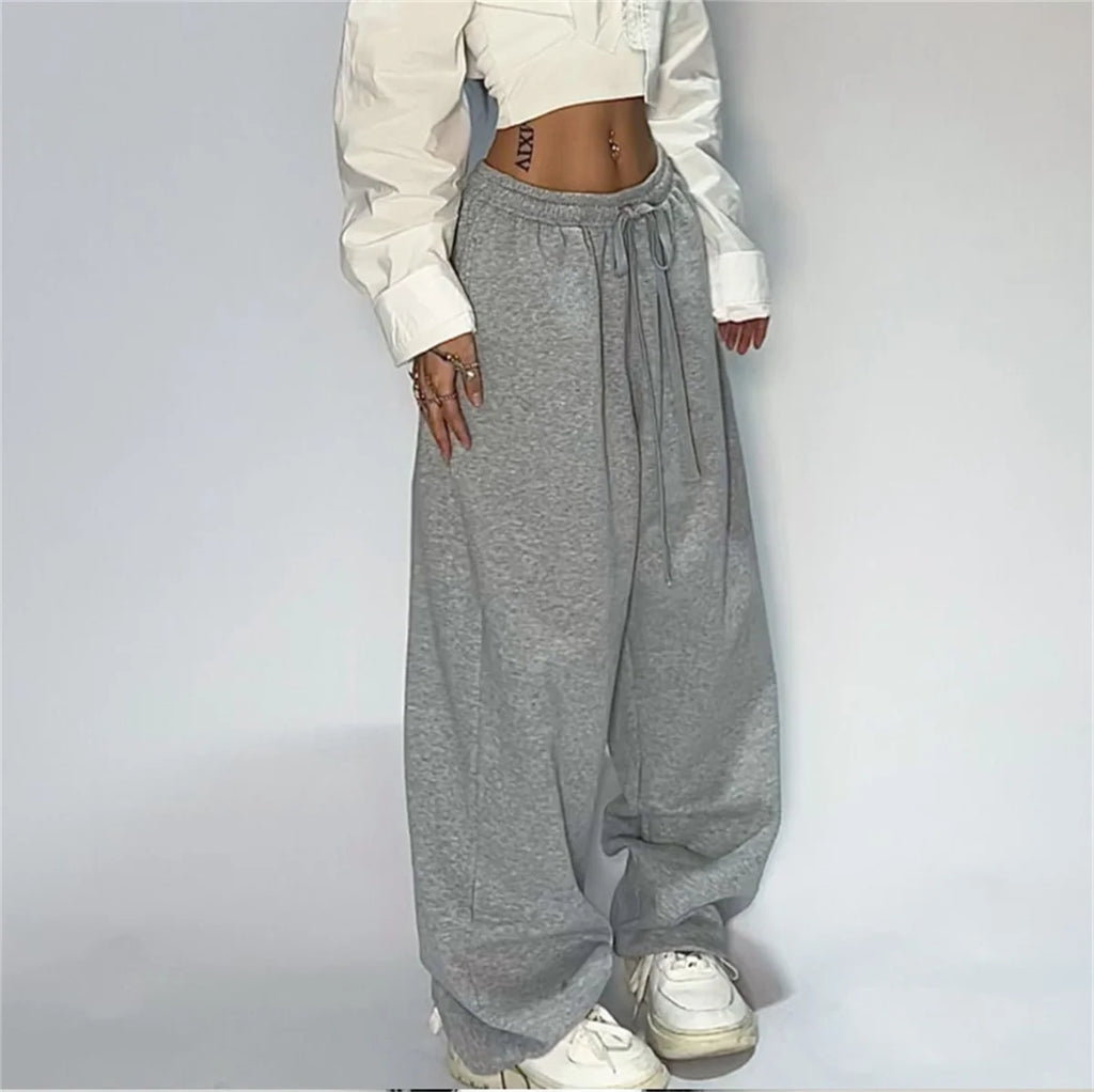 Casual Solide Jogginghose Für Frauen Hohe Taille Spitze Up Lose Jogger Hose Klassische Baggy Streetwear Weibliche Sport Tanz Hose Y2K