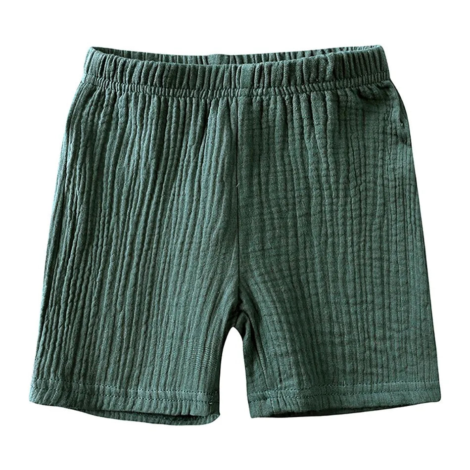 2-8 Jahre Kinder Freizeit anzug Baby Musselin T-Shirt und Shorts Mädchen blau grün weiß Tops und Hosen Sommer 2 Stück Kleidungs set
