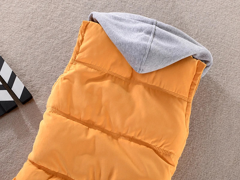 Plus Größe 6XL Damen Daunenweste mit Kapuze, warm, Herbst und Winter, dick, übergroß, abnehmbare Weste für Damen