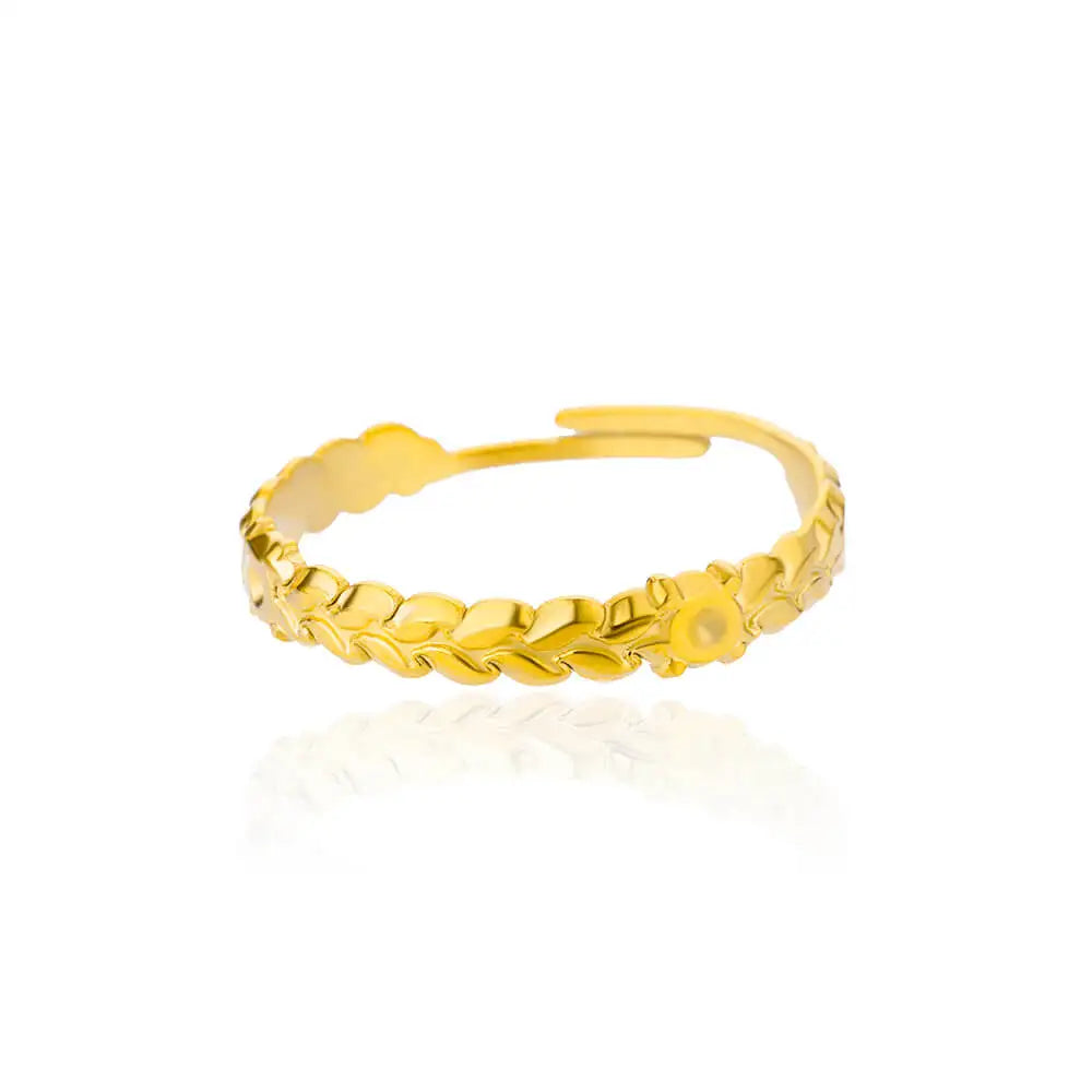 Edelstahl Ringe für Frauen Gold Farbe Unregelmäßige Geometrische Offenen Ring Vintage Wasserdicht Hochzeit Schmuck Teil Zubehör Gif