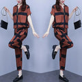 Frauen Casual Anzug 2025, Frühling Sommer Neue Mode Lose Koreanische Plus Größe Kleidung Kurzarm Tops Harun Hosen 2 Zwei Stück Set