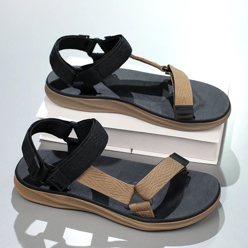 Sommer Herren Sandalen Outdoor Wadable Mann Unterstützung Yoga Matte Gladiator Offene Strand Hausschuhe Rutschfeste Langlebige Flache Männer Schuh Größe 40-45