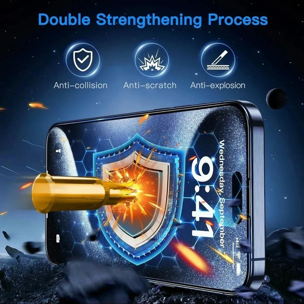 2 Stück Gehärtetes Glas Displayschutzfolie Anti-Blaulicht für iPhone 17 16E 16 15 14 13 12 11 Pro Max XS XS HD Klar Kratzfest