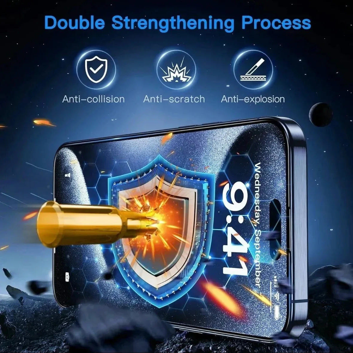 2 Stück Gehärtetes Glas Displayschutzfolie Anti-Blaulicht für iPhone 17 16E 16 15 14 13 12 11 Pro Max XS XS HD Klar Kratzfest