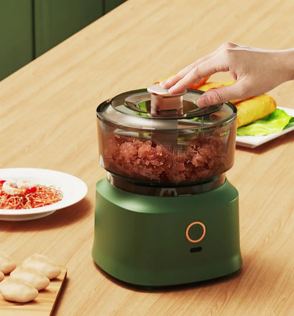 160ml Kabelloser Elektrischer Mini-Zerkleinerer USB-Aufladung Knoblauchpresse Fleischmühle Gemüseschneider Küchen-Gadget