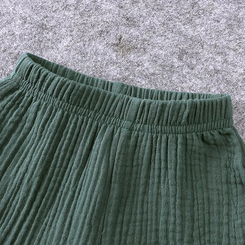 2-8 Jahre Kinder Freizeit anzug Baby Musselin T-Shirt und Shorts Mädchen blau grün weiß Tops und Hosen Sommer 2 Stück Kleidungs set