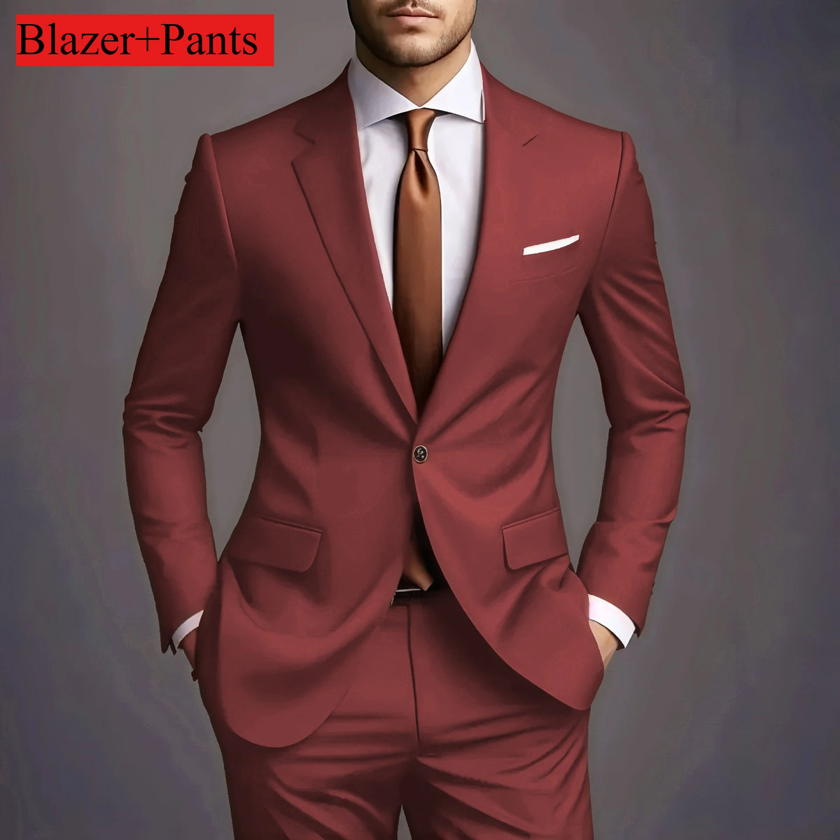 2026 Neue Luxuriöse Elegante Herrenanzüge 2-teiliges Set Modischer Koreanischer Lässiger Slim-Fit Anzug für Gesellschaft, Bräutigam und Hochzeit