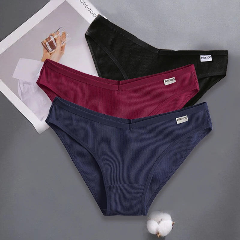 Finetoo 3 teile/satz M-XXL Frauen sexy Baumwolle Höschen Unterwäsche weibliche Unterhosen Frau Slips Baumwolle Höschen Mädchen intimates Dessous