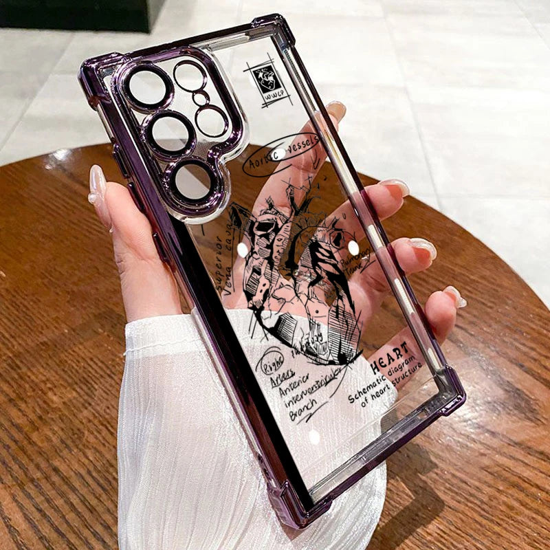 Kreative Herzmodell-Handyhülle für Samsung Galaxy S26 S25 S24 Ultra S23 S22 S21 FE A56 A55 A54 A35 Cover