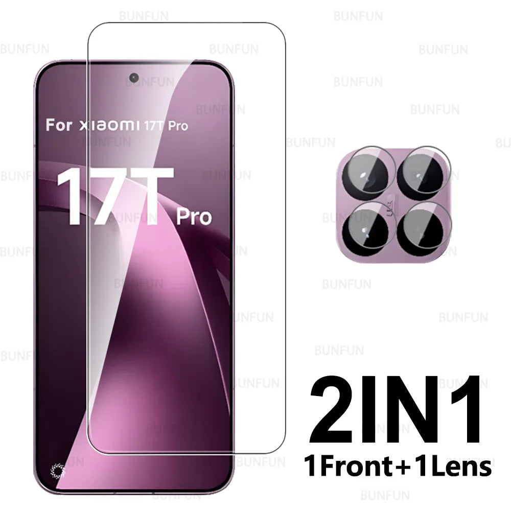 6-in-1 Schutzfolie für Xiaomi 17T Pro 5G: Displayschutz aus Glas, Kameraschutzfolie, Kameraobjektivschutz für Xiaomi 17T, 17T Pro, T17 – Klare Schutzabdeckung