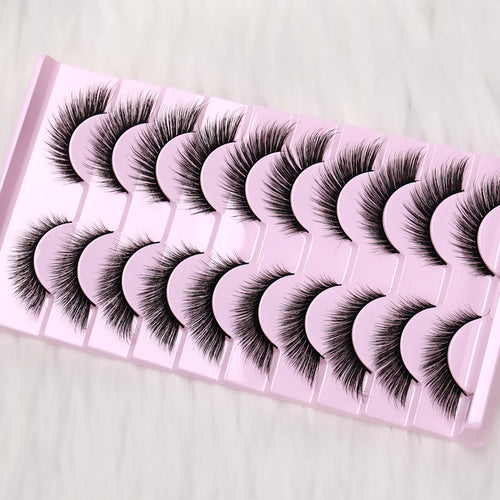 10 Paar C-Curl Fox Eyes Künstliche Wimpern - Weiche Faux-Nerz Wiederverwendbar, Langanhaltend Einfach Anzuwenden, Perfekt für Party/Tägliches Make-up