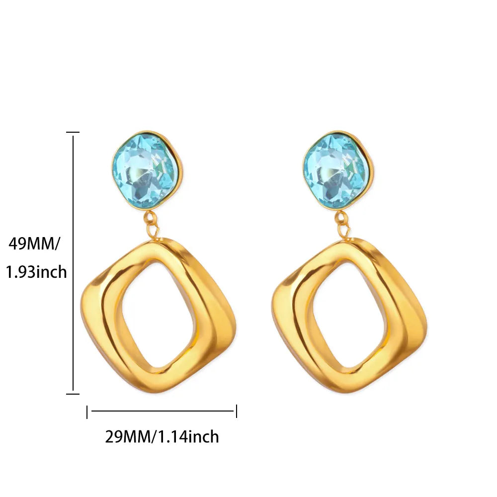 Elegante Imitation Perle Tropfen Ohrringe für Frauen Gold Farbe Edelstahl Herz Geometrische Durchbohrte Ohrringe Trendy Party Schmuck