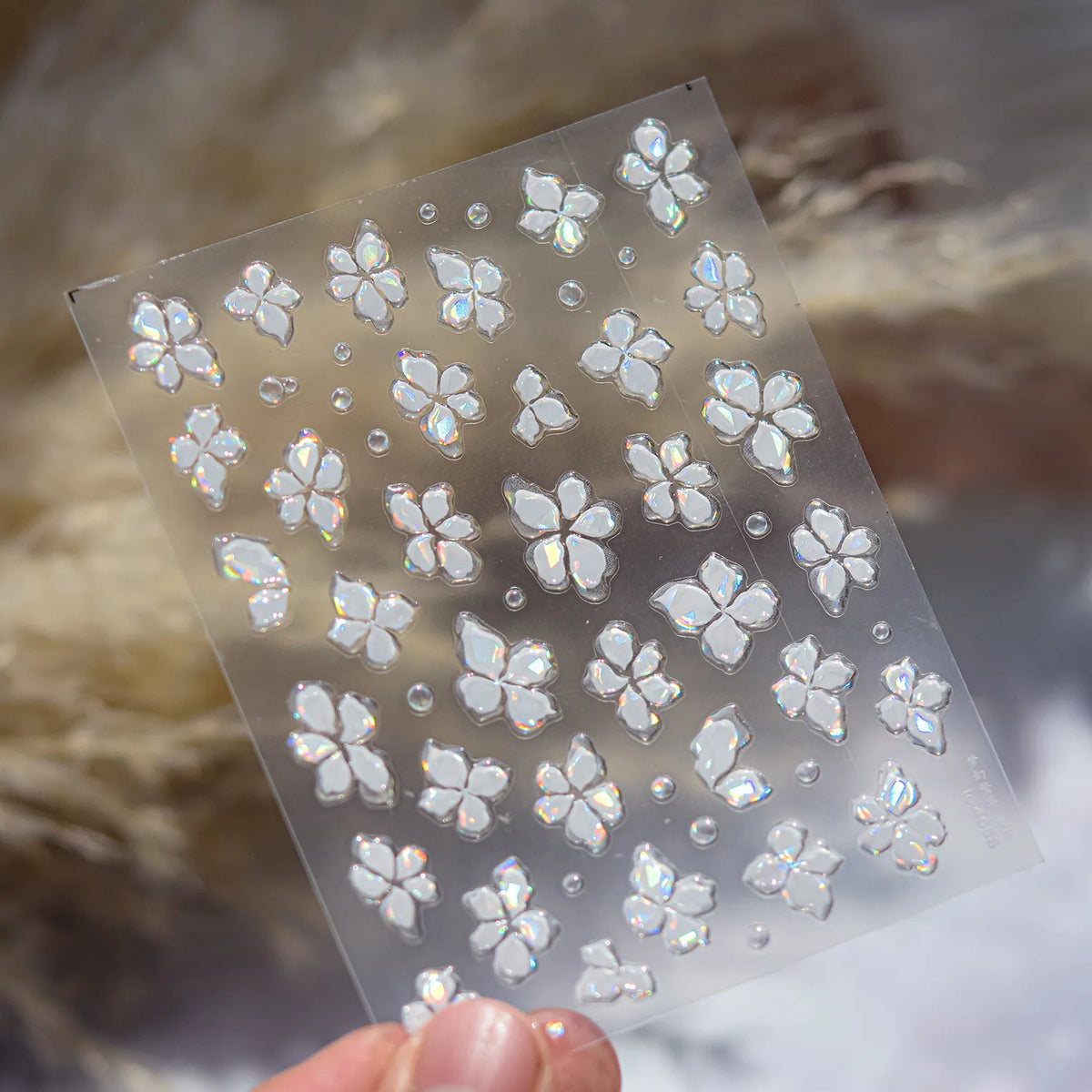 1 Stück 3D Lavendel Blumen Aufkleber für Nägel Frühling Sakura Blumenblätter Selbstklebende Slider Abziehbilder Kunst Maniküre für Dekoration