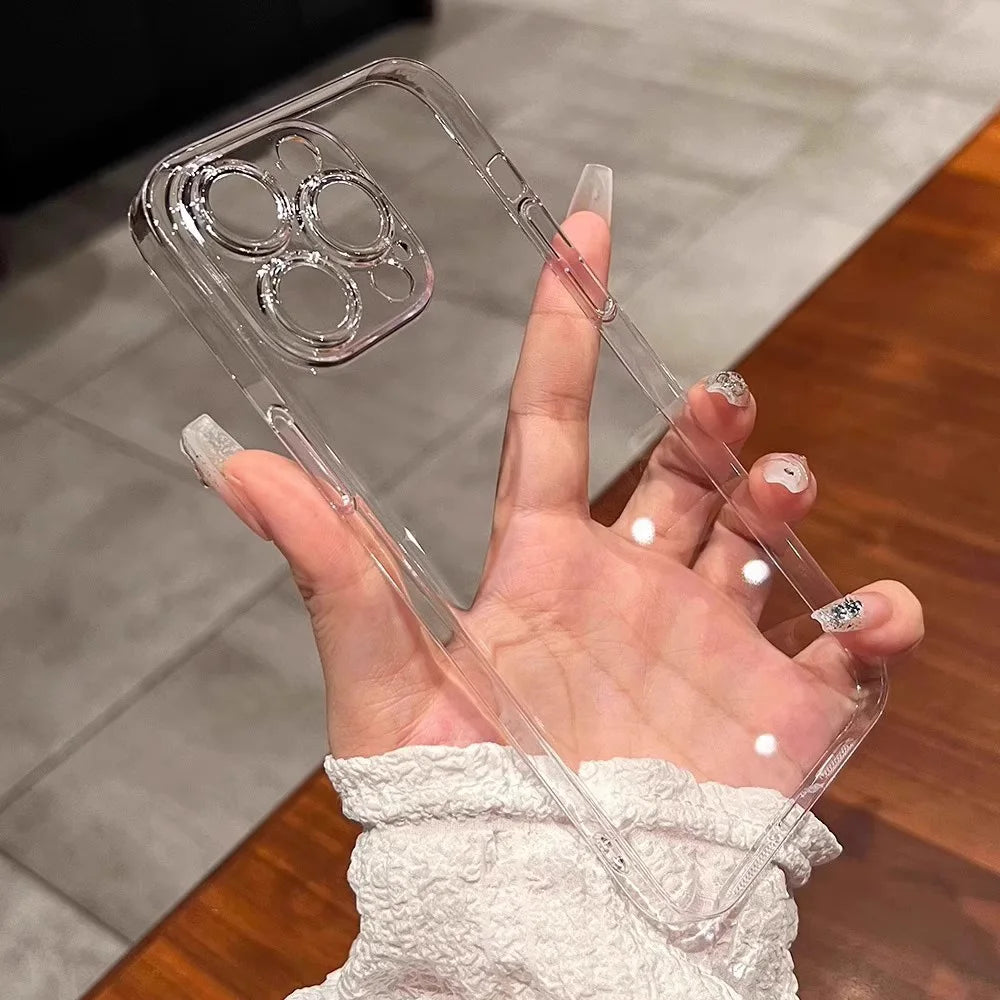 Transparente Hülle für iPhone 17 16 15 14 11 12 13 Pro Max 7 8 15 16 Plus X XR XS Max Air SE 2020 2022 iPhone11 Stoßfeste Schutzhülle Funda
