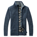 Männer Plaid Strickjacke V-ausschnitt Fleece Pullover männer Herbst Kleidung Klassische Strickjacken Jacke Taste Herren Stricken Outwear