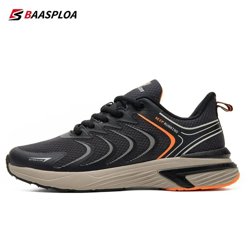 Baasploa Herren-Laufschuhe, neue leichte Mesh-Sportschuhe, atmungsaktiv, modisch, bequem, Freizeitschuhe, rutschfest, zum Gehen