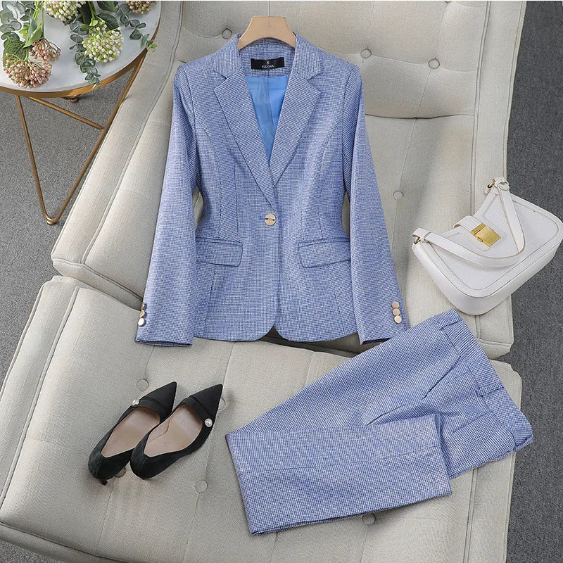 Luxus Kleine Frauen Rosa Blazer Damen Professionelle Anzug Frauen Temperament Anzug Mode Interview Formale Hose Anzüge