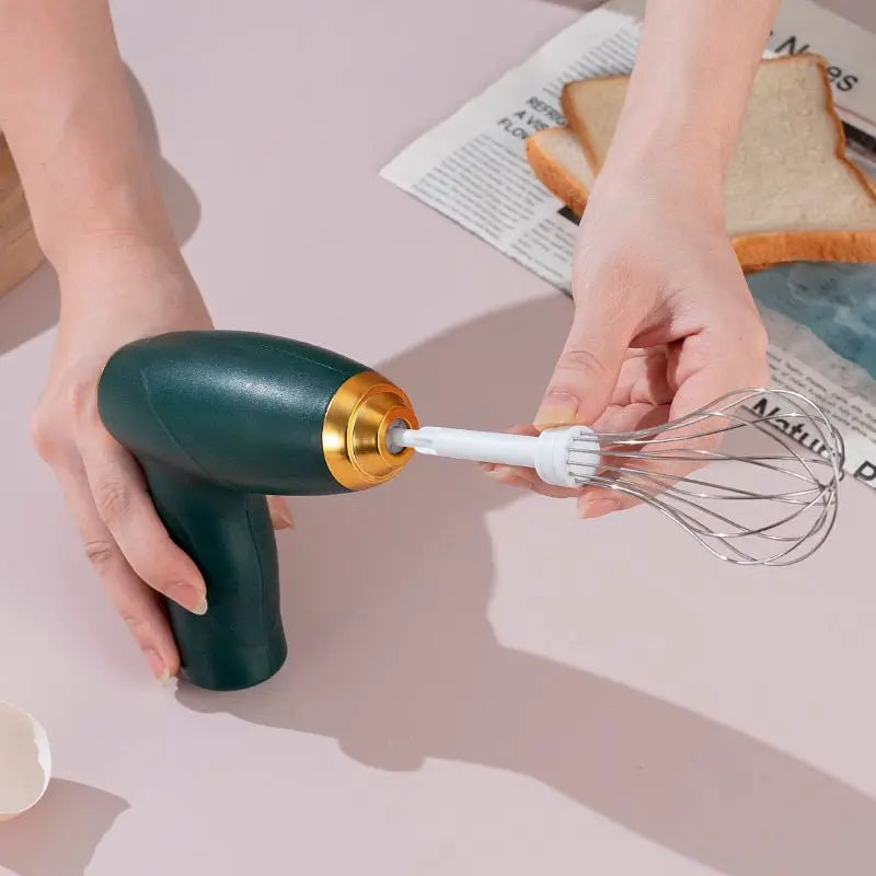 Handgehaltener Elektrischer Eierschläger mit 3 Geschwindigkeiten, Doppelstab-Ladegerät, Küchenmixer, Eiweiß-Mixer, Butter-Creme-Kuchen-Maker-Maschine