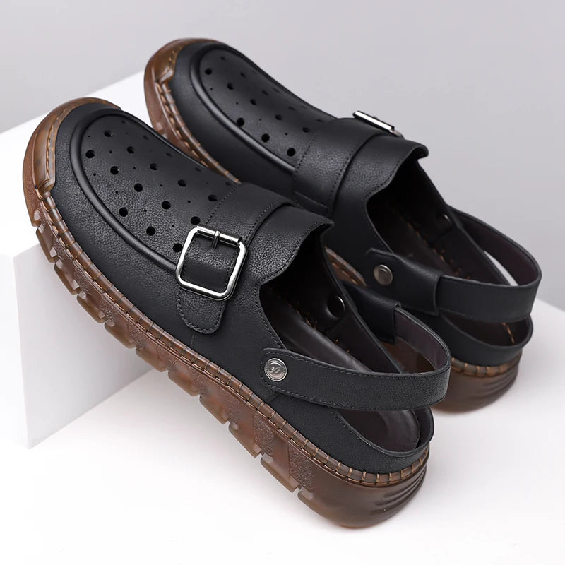 Modische Herren-Hohlschuhe, atmungsaktive Cut-Out-Schuhe für den Sommer, rutschfeste Fahrerschuhe für den Außenbereich-XH608