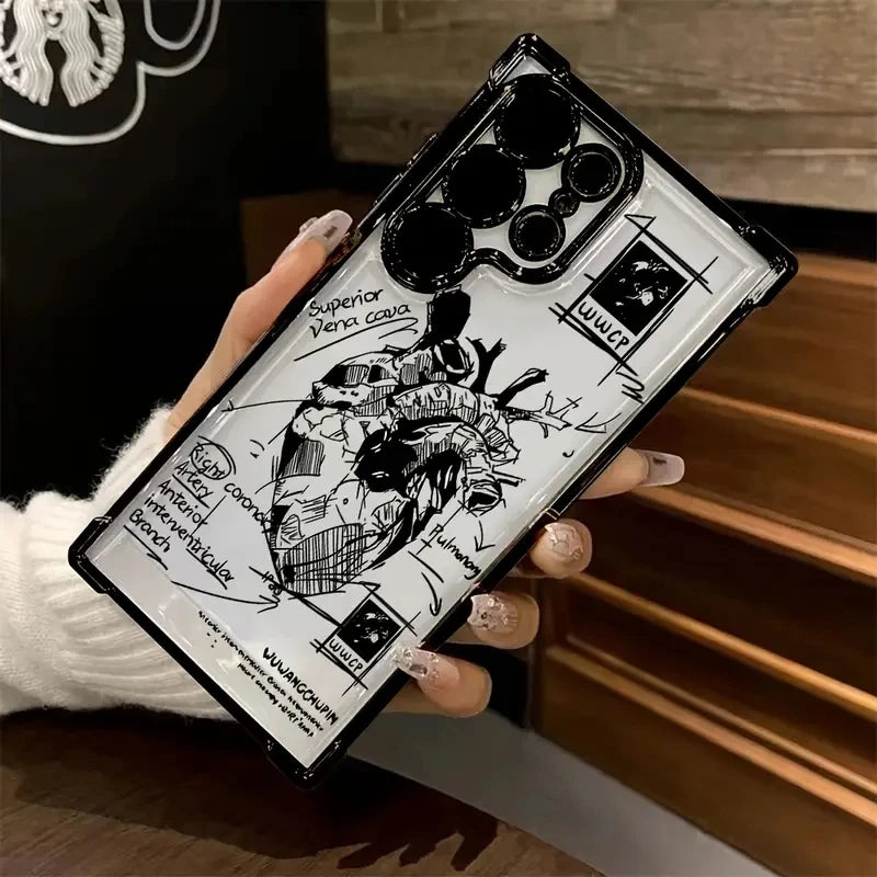 Kreative Herzmodell-Handyhülle für Samsung Galaxy S26 S25 S24 Ultra S23 S22 S21 FE A56 A55 A54 A35 Cover