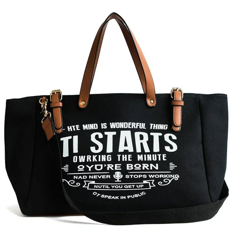 1 Stück Neue koreanische Edition INS Hochkapazitäts Leinwand Tote Tasche Gelegenheits Student eine Schulter Crossbody Handtasche