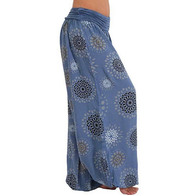 Damenmode heiß verkaufen lange Hosen Harlan lässige Hosen Digitaldruck lange weites Bein Hosen Frauen Yoga lange Hosen