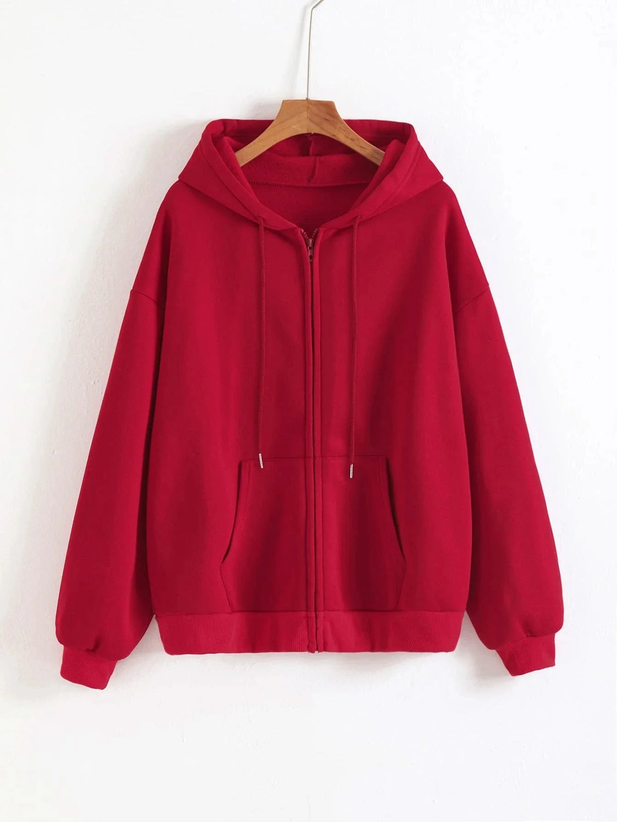 Einfarbige Damen-Kapuzenpullover mit Reißverschluss, Herbst, lässige Sportbekleidung, trendiger, bequemer, langärmeliger All-Match-Taschen-Kapuzenpullover
