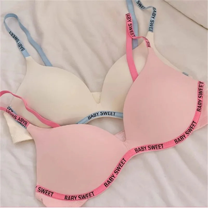 Kabelloses, nicht gepolstertes BH-Set für kleine Brüste, nahtloser Komfort-Bralette und Slip, reine, elegante Damenunterwäsche für Teenager und Mädchen