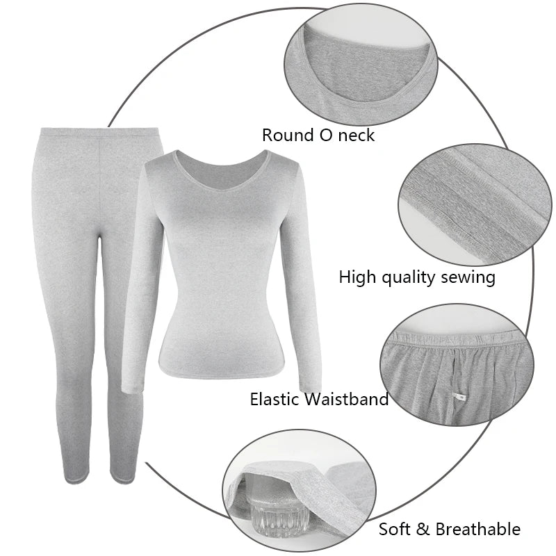 Plus Größe Winter Thermo-Unterwäsche Anzüge Damen Langarm Tops Hosen 2PCS Weiche Bequeme Damen Schicht Kleidung 6 Farbe