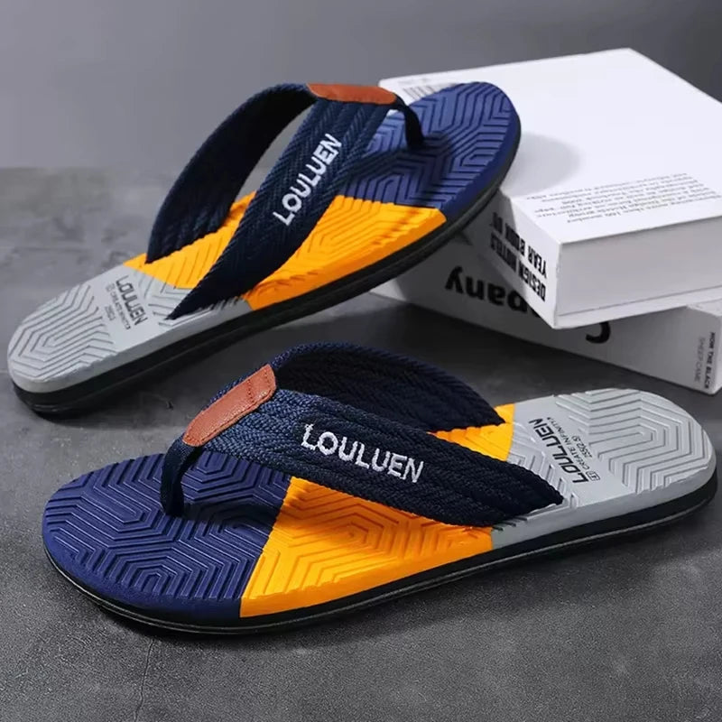 Hochwertige Herren-Flip-Flops für den Sommer, Strand-Flip-Flops, Modische Atmungsaktive Casual-Strandpantoffeln für Herren, Sommer-Outdoor-Schuhe