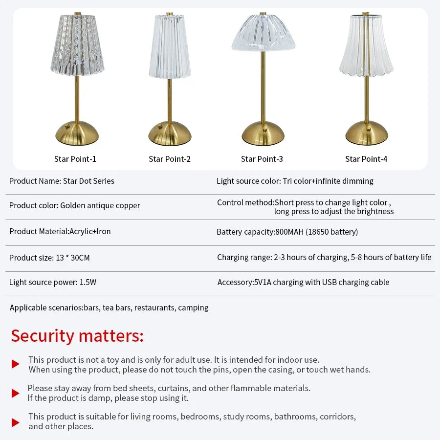 Dimmbare Desktop-Dekor Nachtlicht Tischlampe LED Touch Sensor wiederaufladbare kabellose Leselampe für Hotel Bar Schlafzimmer Licht