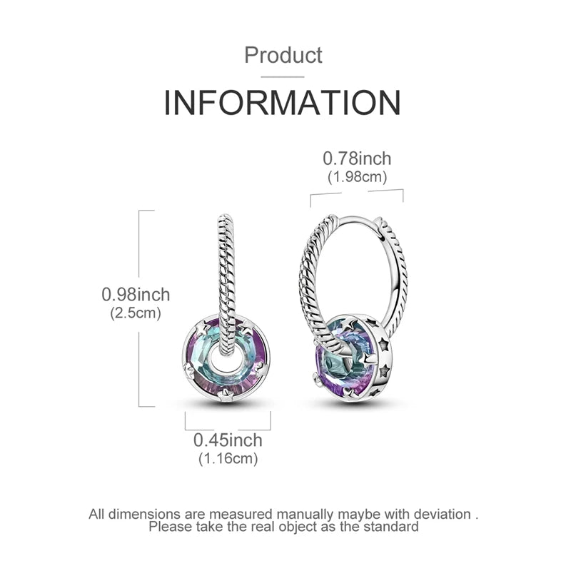 Original 925 Sterling Silber Gold Schlange Muster Abnehmbare Kristall Kreis Zirkon Creolen Für Frauen Partei Schmuck Geschenk