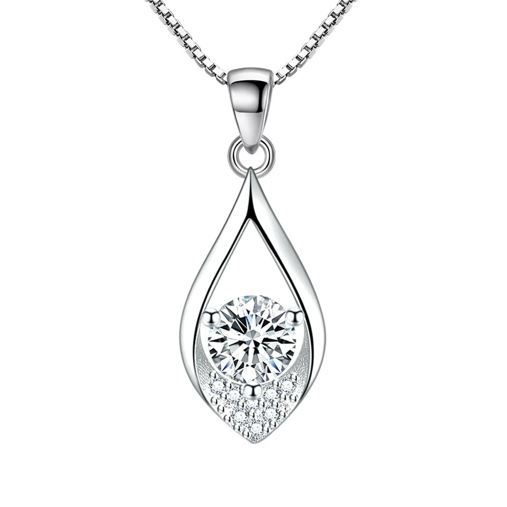 Halskette aus 925er-Sterlingsilber mit Zircom für Damen, 18 Karat vergoldet, Schmuckanhänger, Geburtstagsgeschenk, Schmuck, Geschenk, Neu, N52140