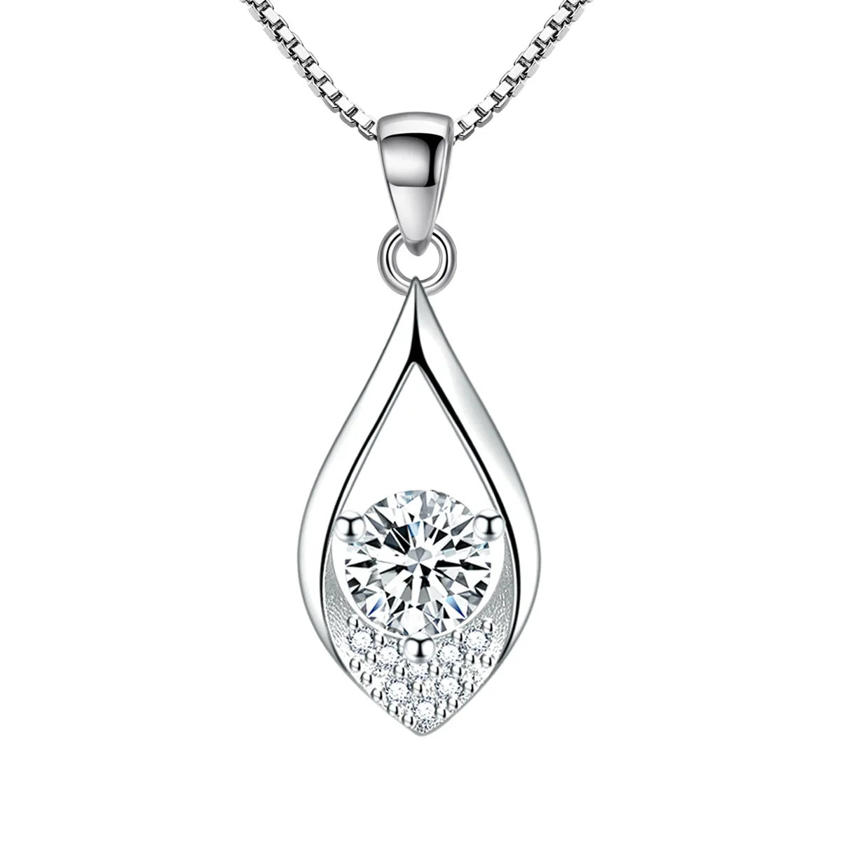 Halskette aus 925er-Sterlingsilber mit Zircom für Damen, 18 Karat vergoldet, Schmuckanhänger, Geburtstagsgeschenk, Schmuck, Geschenk, Neu, N52140
