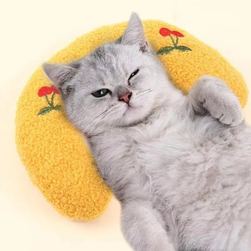 Süßes Katzenkissen, Katzen, Kätzchen, kleine Hunde, Schlafkissen, U-förmiges, weiches Katzenbett, Kissen, Katzenspielzeug, Heimtierbedarf, 2014, 2014, Diego
