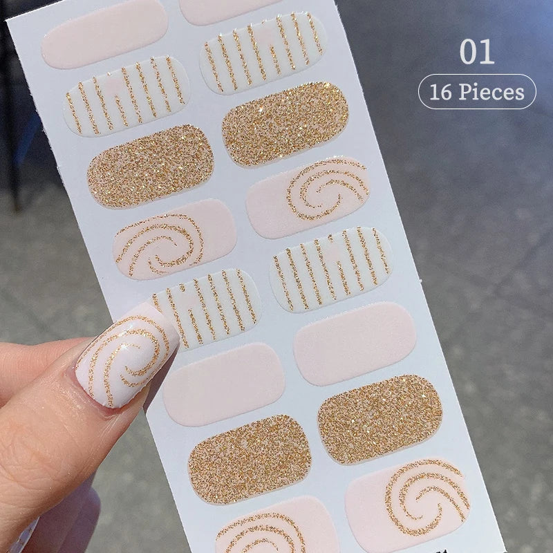 16 Tipps weinrote Nagelaufkleber, langlebig, einfarbig, volle Nagelfolien, selbstklebender Slider, Nagelkunst, DIY-Aufkleber, Maniküre-Dekor