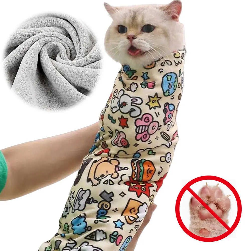 Katzenpflege-Wickelband Selbsthaftendes Katzen-Fixierband Anti-Flucht Katzenwickel Burrito-Wickel zum Nageltrimmen Katzenpflege-Zubehör