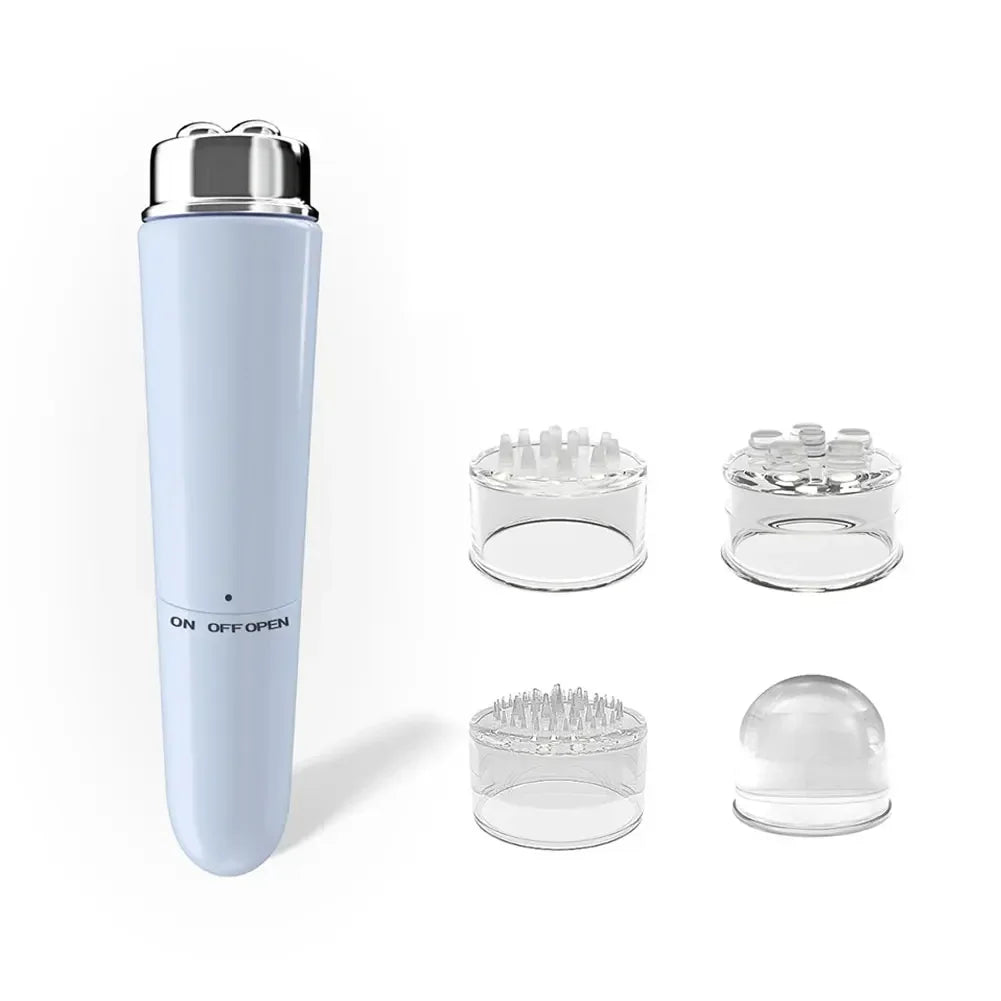 4-in-1 elektrisches Gesichtsmassagegerät, Mikrovibration, Augenschönheitsinstrument zum Entspannen von Augen, Augenringen, Tränensäcken, Falten und Schwellungen