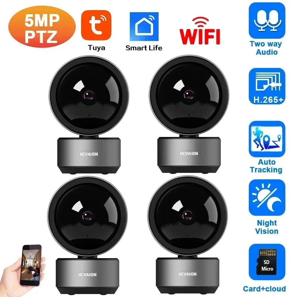 Smart Life 5MP IP WiFi Kamera Überwachung Sicherheit Baby Monitor Automatische Menschen Tracking Cam Zwei-wege Audio Indoor Video Kamera