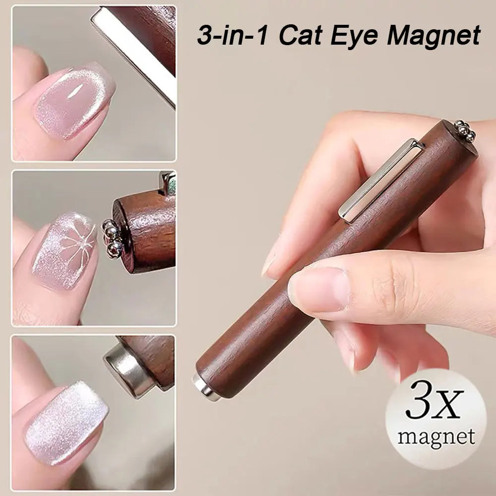 3-in-1 Multifunktionaler magnetischer Katzenaugen-Nagel-Magnetstab, 130 mm, superstarker Gel-Nagellack-Magnetstift, großer Zylinder, magnetisch