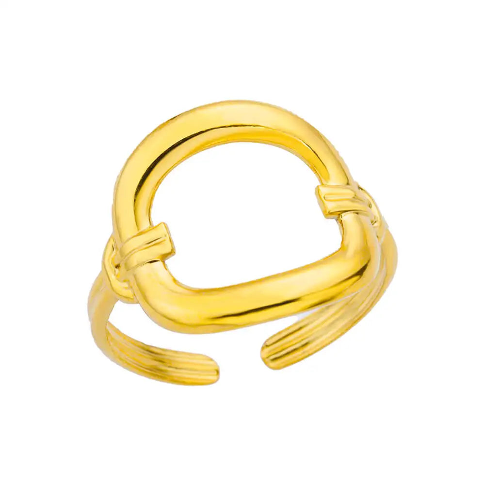 Edelstahl Ringe für Frauen Gold Farbe Unregelmäßige Geometrische Offenen Ring Vintage Wasserdicht Hochzeit Schmuck Teil Zubehör Gif