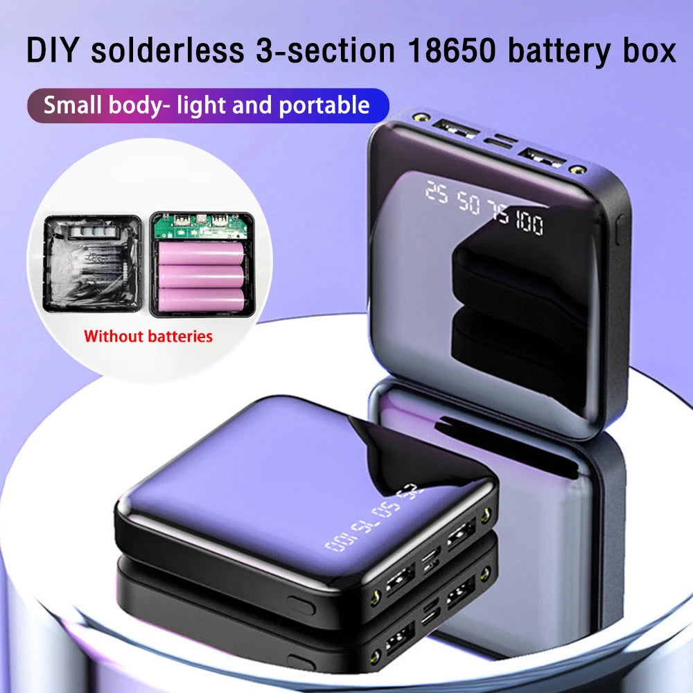 DIY Power Bank machen Akku 2 Eingang Mirco Typ C tragbare Batterie kasten kein Schweißen Mobile Power Case Kit