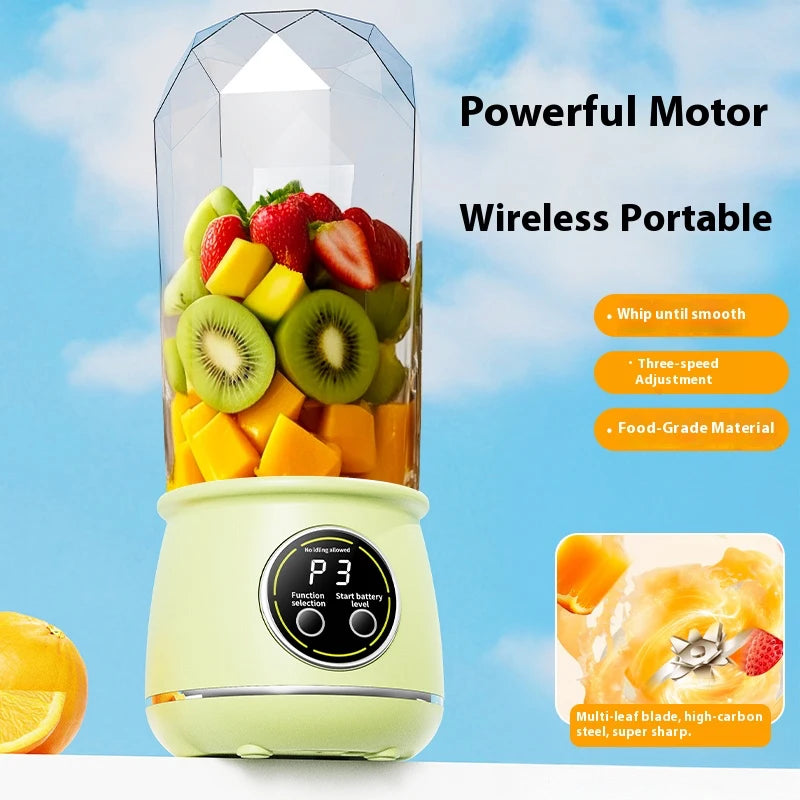 Elektrischer Entsafter, USB-Aufladbarer Digitaler Mixer, Tragbarer Entsafter, Geeignet für Smoothies, Milchshakes und Fruchtsäfte