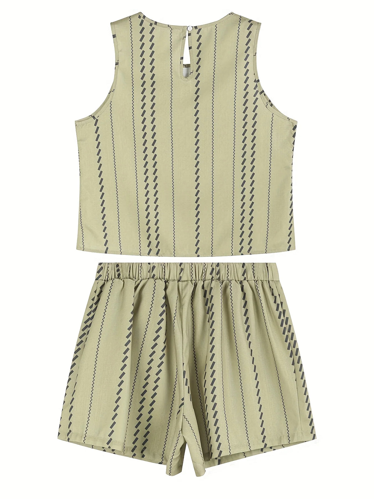 Khaki Damen Große Größe Gewebt Casual Set Bequeme Modische Plus Size Outfit Damen Kleidung Set Khaki