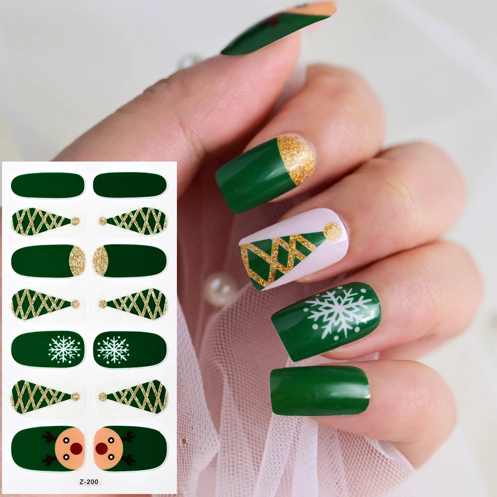 14 Tipps Full Wrap Nagellack Aufkleber Selbstklebende einfarbige Gel-Nagelstreifen Kunst Aufkleber Nicht halbgehärtete DIY Nageldekorationen