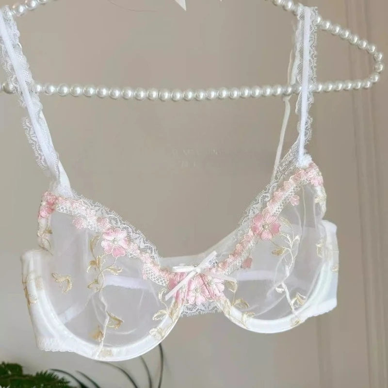 Neues 2026 Ultra-Dünnes Spitzen-Lingerie-Set für Damen, Push-Up, Transparent, Übergröße, Weich, Sexy, Alltags-Unterwäsche, BH