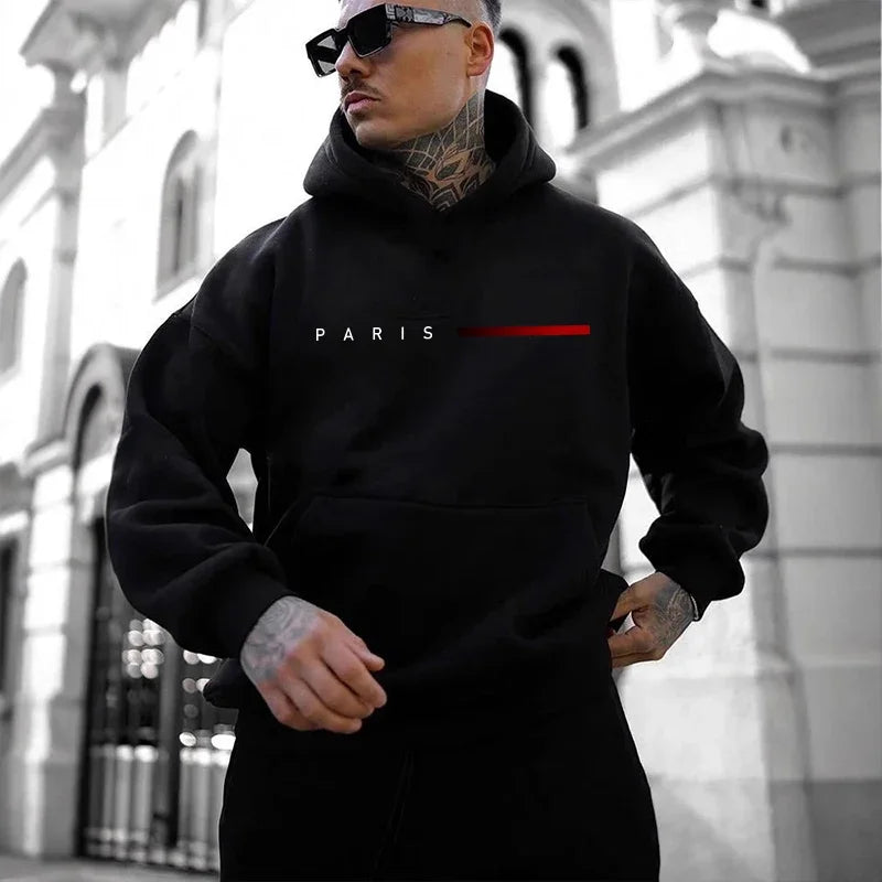 Paris Fashion Hoodies für Herren, ganzjährig, täglich, lässig, Sport, Kapuzenpullover, 2025, männlich, Zuhause, Outdoor, Komfort, modischer Pullover