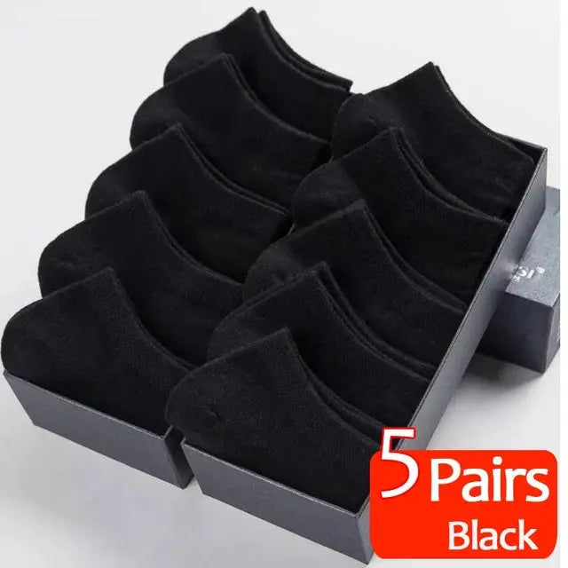 5 Paar Herren Socken Boot schwarz Business einfarbig atmungsaktiv bequem hohe Qualität Knöchel