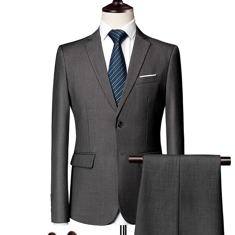 Klassische Hochzeit Smoking Casual Solide Anzüge Slim Fit 3/2 Stück Trauzeugen Anzug Männliche Formale Business Männer Kleidung