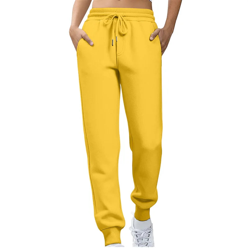 2026 Frühling Herbst Damen Gerade Hosen Mode Einfarbige Hosen mit Kordelzug Große Größen Schlanke Freizeithosen Damen Jogginghosen